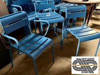 Assortiment chaises métalliques bleu azur - RM Metal LUTETIA - 31 pcs 